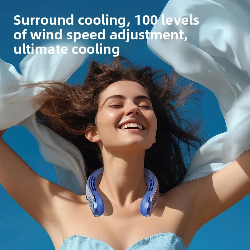 Unisex Draagbare Bladloze Nekventilator Met LED Display 5