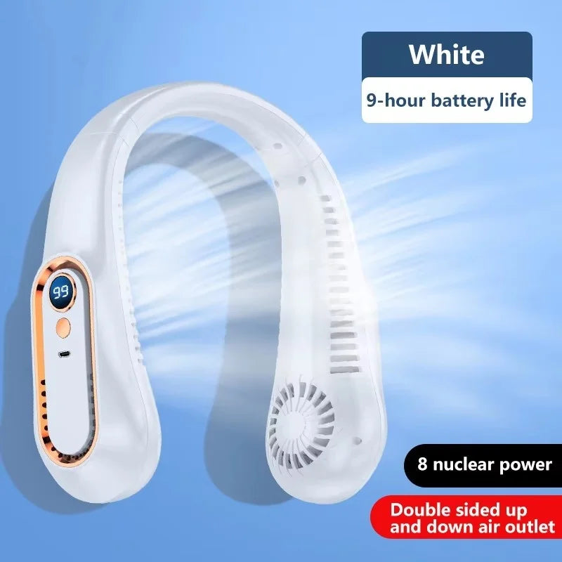 Unisex Draagbare Bladloze Nekventilator Met LED Display 6