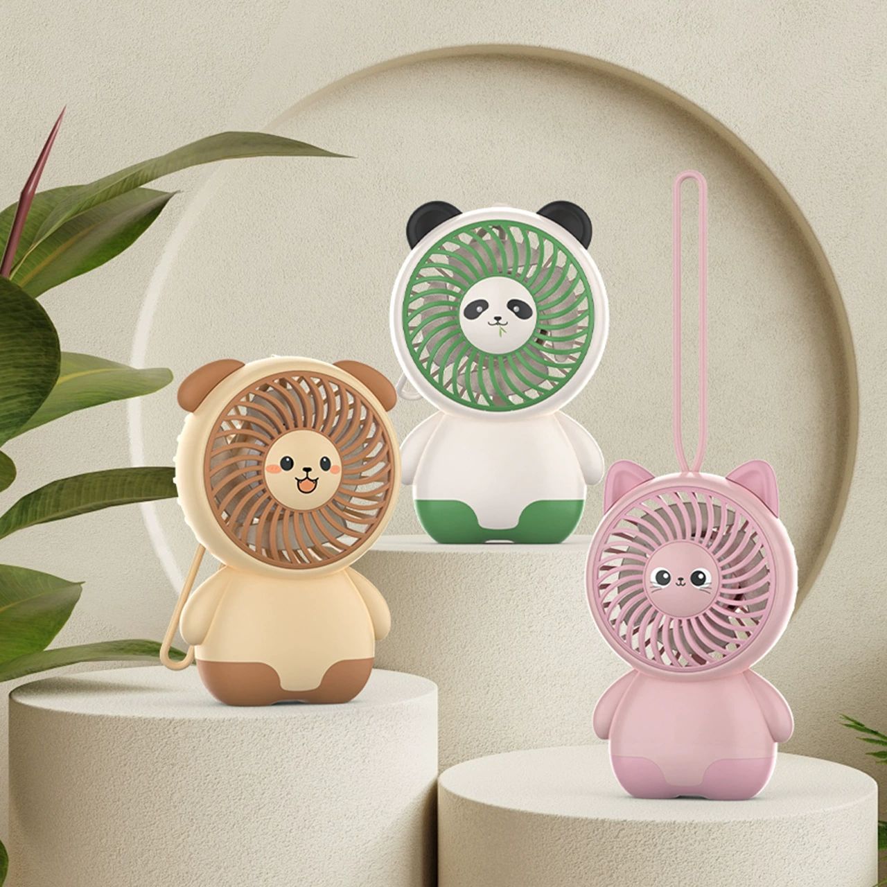 Unisex Draagbare Handventilator Dierenthema Compact 1