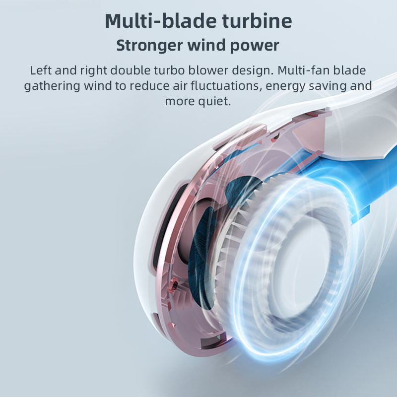 Unisex Draagbare Nekventilator Met LCD-Display En Stille Motor 2