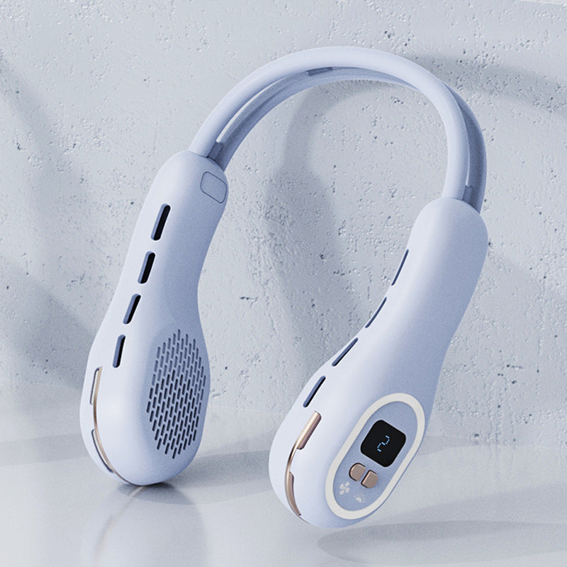 Unisex Draagbare Nekventilator Met LCD-Display En Stille Motor 6