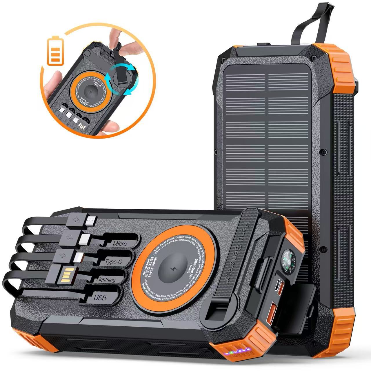 Unisex Draagbare Powerbank met Snellaadfunctie en Zonne-energie 5