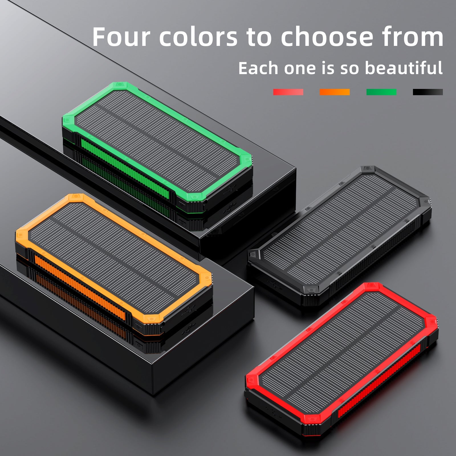 Unisex Draagbare Powerbank met Zonne-energie en Snellaadfunctie 4