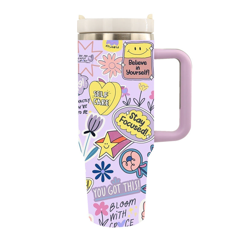 Unisex Drinkbeker Isolerend Stijlvol Ontwerp Met Artistieke Motieven 8
