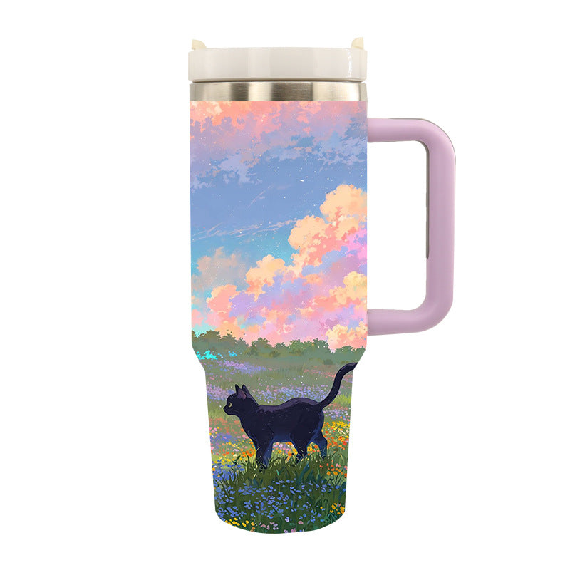 Unisex Drinkbeker Isolerend Stijlvol Ontwerp Met Artistieke Motieven 9