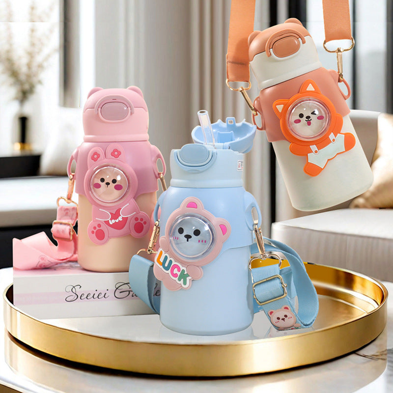 Unisex Drinkfles Dierenmotief Met Praktische Klepopening 1