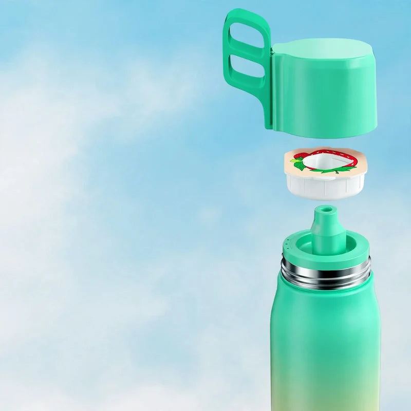 Unisex Drinkfles Met Verwisselbare Smaakringen En Rietje 1