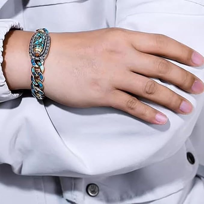 Unisex Dzi-armband met Turkoois en Mantra 2