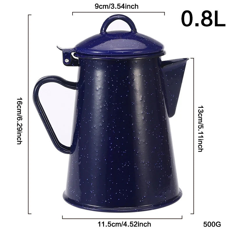Unisex Emaille Waterkoker met Handvat Modern Design 0