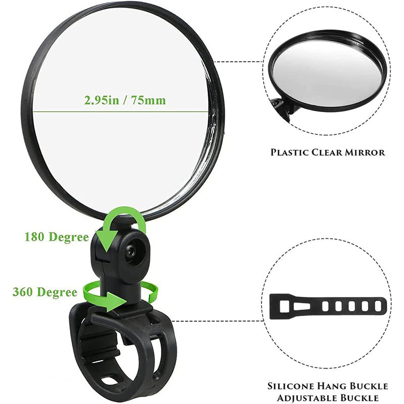 Unisex Fiets Stuurspiegel Verstelbaar Bolle Lens 2