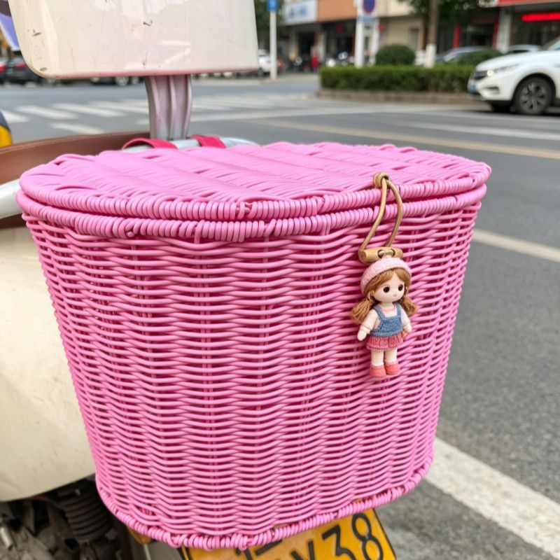 Unisex Fietsmand Voorop Gevlochten Stijlvol Met Universele Bevestiging 2
