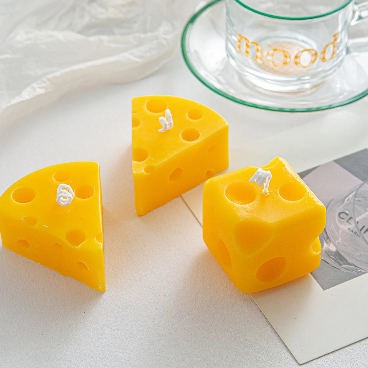 Unisex Geurkaars in Kaasvorm Uniek Design 1