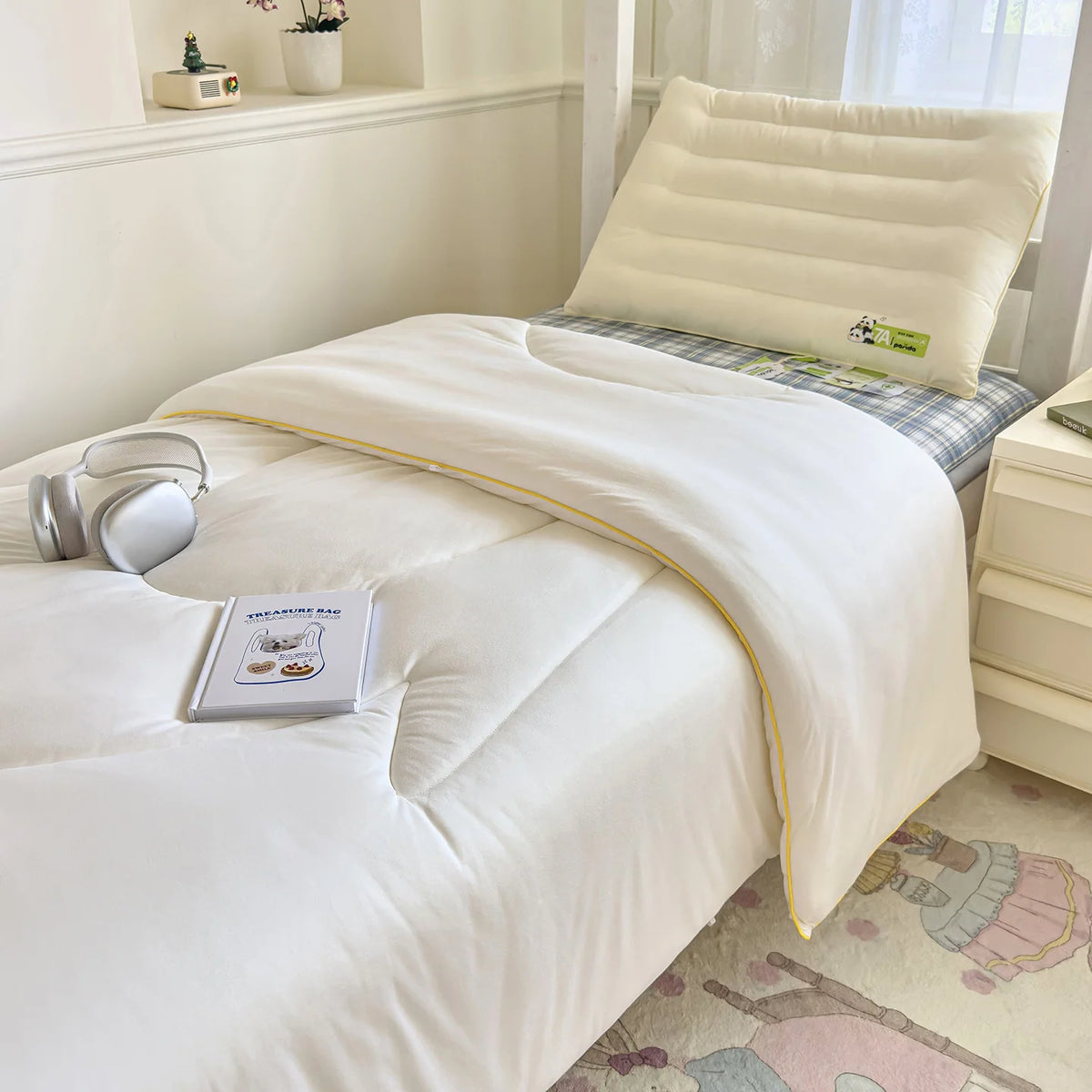 Unisex Gewatteerde Beddenset Omkeerbaar Ruitpatroon 7
