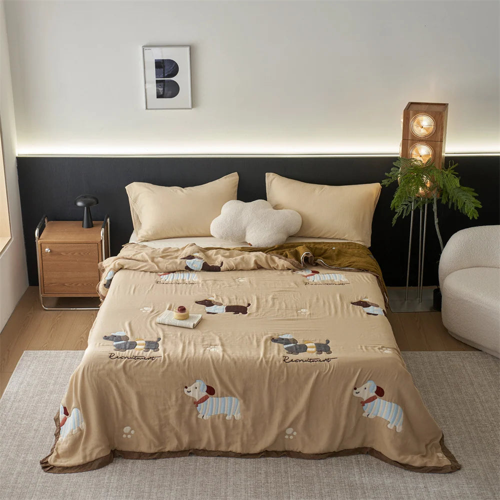 Unisex Gewatteerde Dekbedovertrekset Cartoonprint Omkeerbaar 10