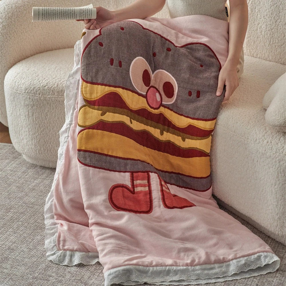 Unisex Gewatteerde Dekbedovertrekset Cartoonprint Omkeerbaar 2
