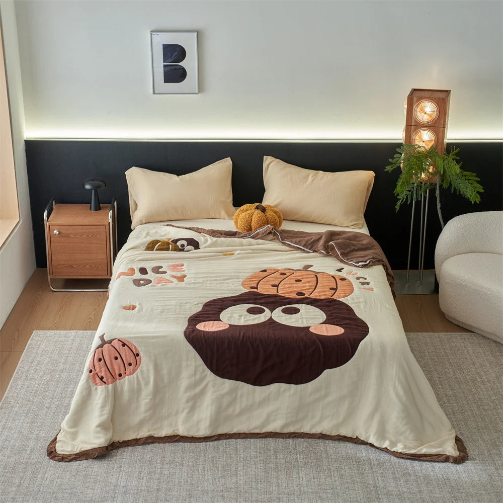 Unisex Gewatteerde Dekbedovertrekset Cartoonprint Omkeerbaar 8