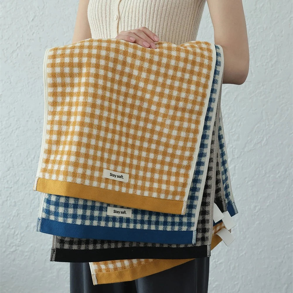 Unisex Handdoek Geruit Functioneel Design Met Compact Formaat 1
