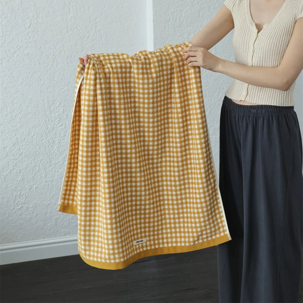 Unisex Handdoek Geruit Functioneel Design Met Compact Formaat 2