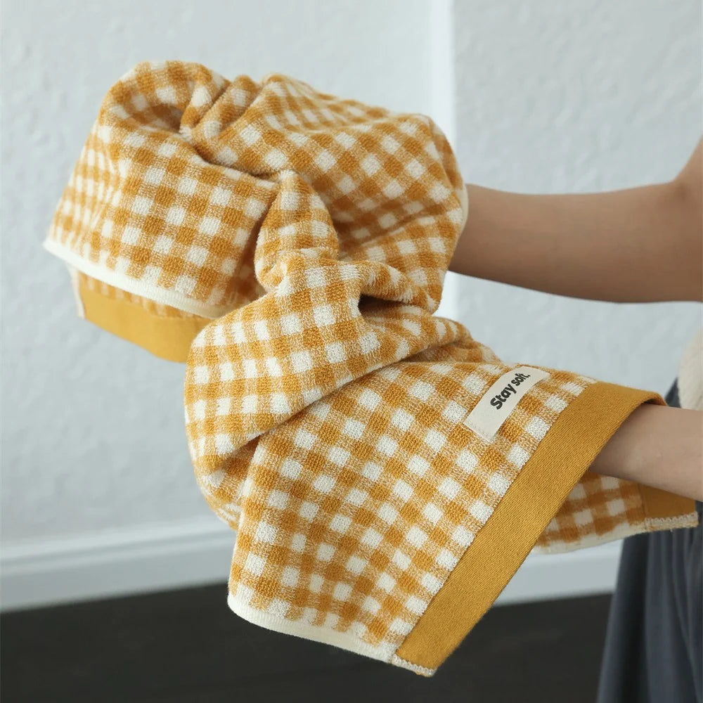 Unisex Handdoek Geruit Functioneel Design Met Compact Formaat 3