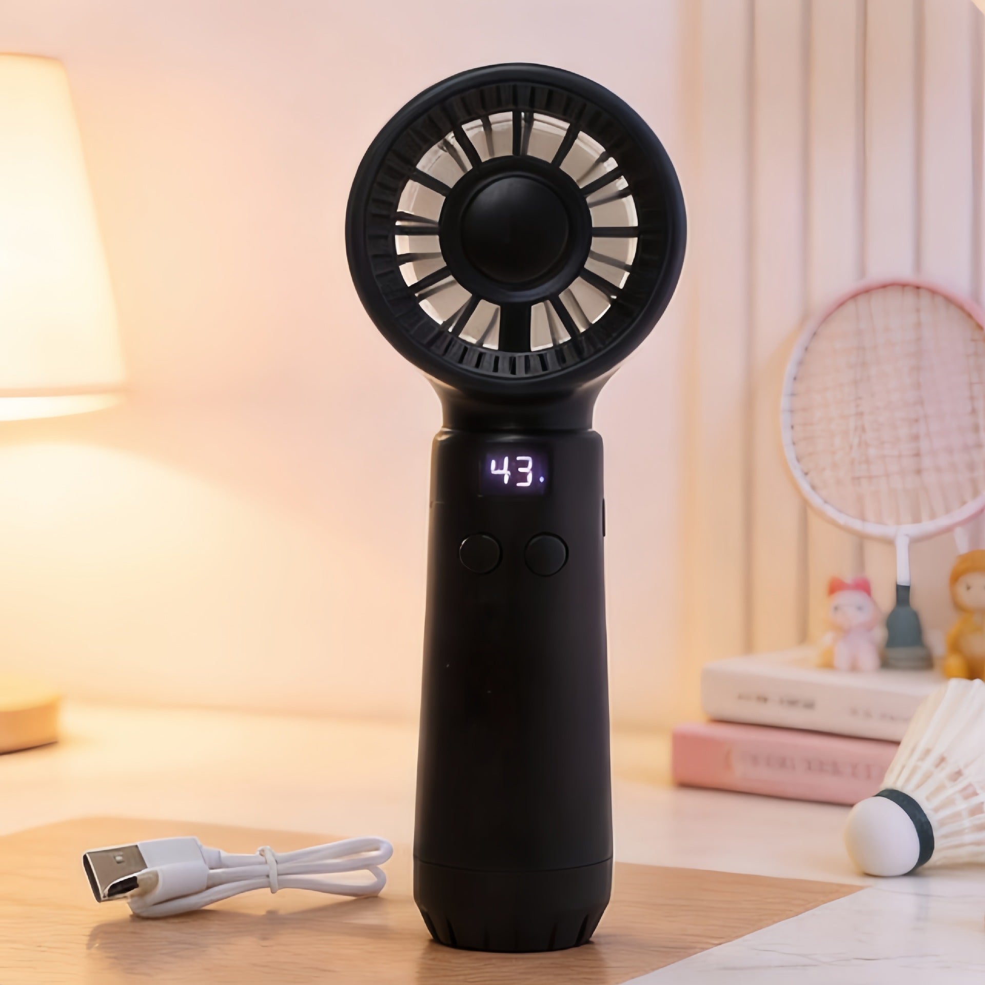 Unisex Handventilator met Bevochtigingsfunctie en Digitaal Display 6