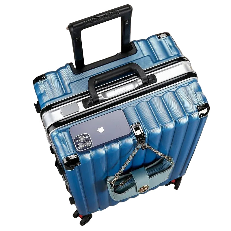 Unisex Hardshell Trolley met USB-oplaadpoort en Multifunctionele Opbergruimte 0