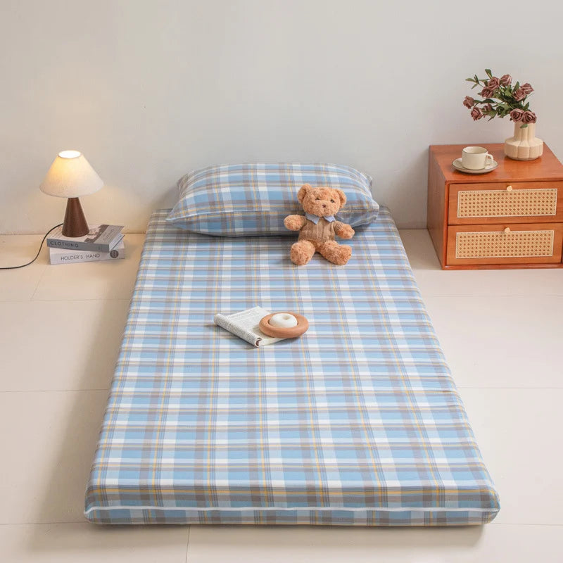 Unisex Hoeslaken en Kussensloopset Geruit Klassiek Design 0