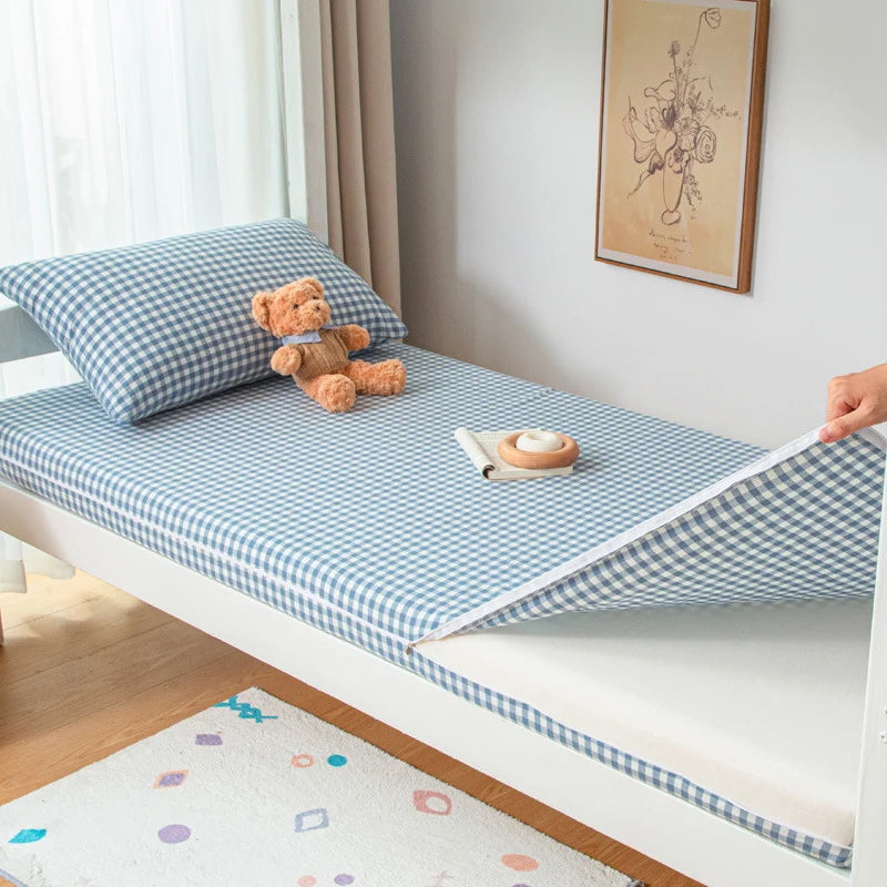 Unisex Hoeslaken en Kussensloopset Geruit Klassiek Design 2