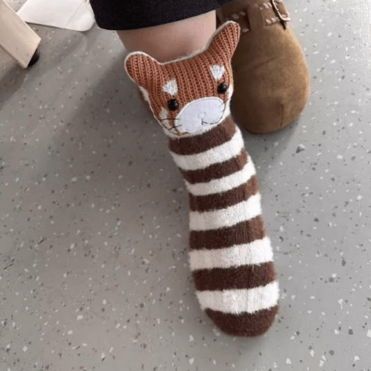 Unisex Huissokken met 3D Dierenaccent voor Binnengebruik 10