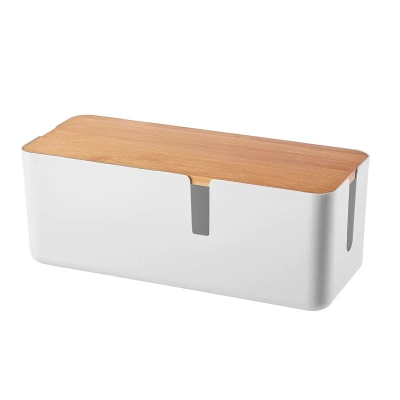 Unisex Kabelopbergdoos Minimalistisch Design met Bamboe Deksel 5