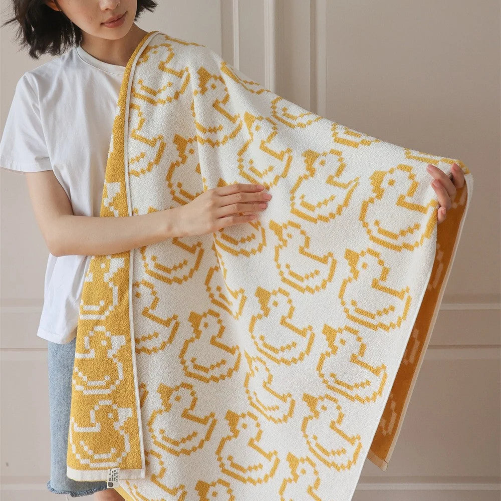Unisex Knuffeldeken met Teddybeer Jacquardpatroon 2