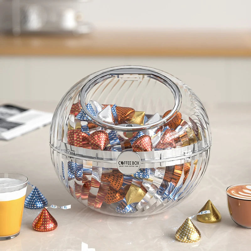 Unisex Koffiecapsule Dispenser Bolvormig Transparant 3