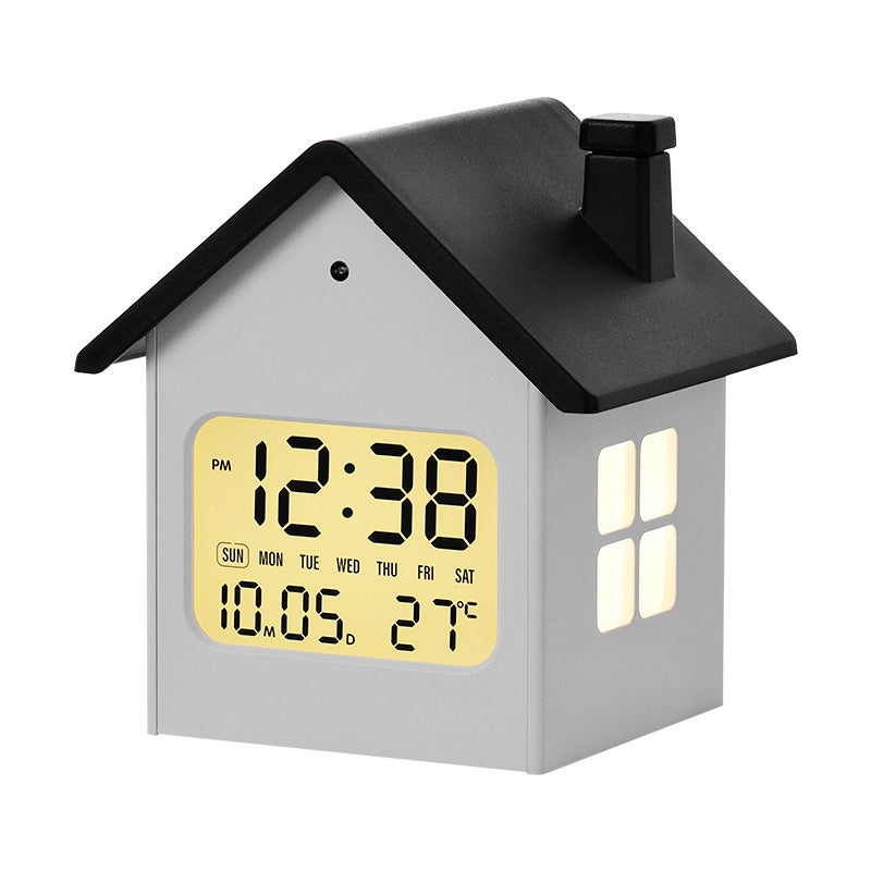 Unisex LED-wekker met modern huisvormig ontwerp 0