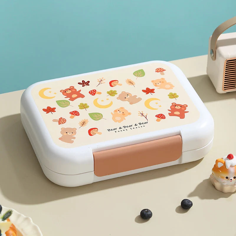 Unisex Lunchbox Cartoonstijl met Berenillustraties 0
