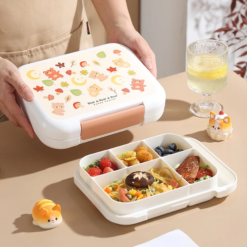 Unisex Lunchbox Cartoonstijl met Berenillustraties 3