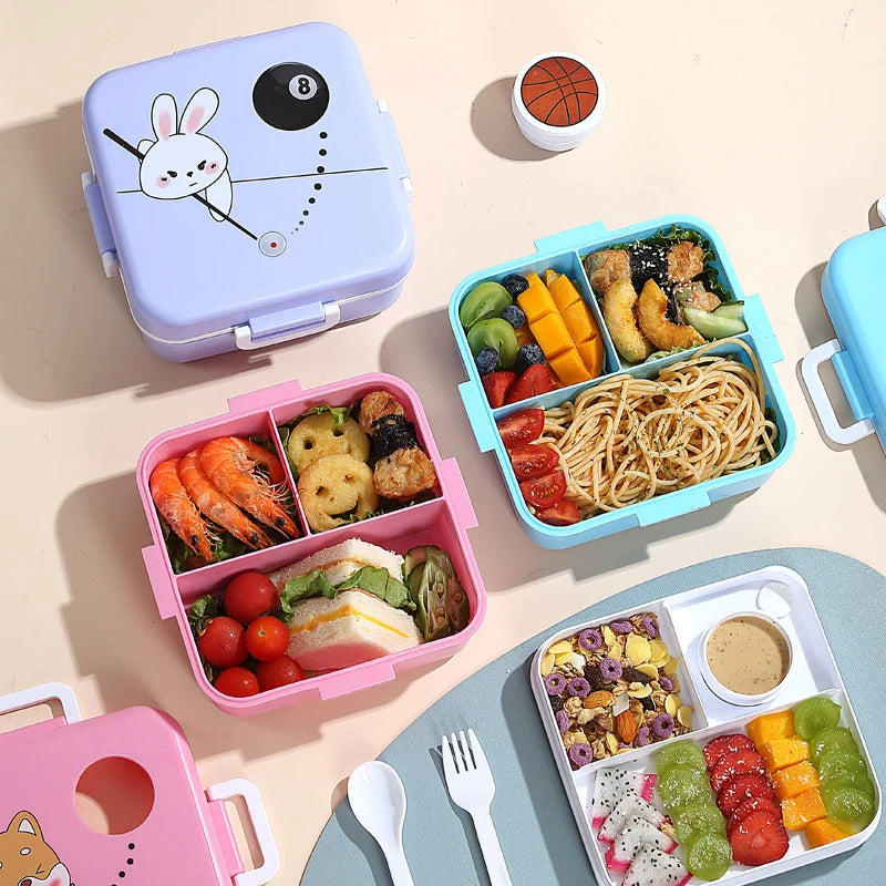 Unisex Lunchbox Draagbaar Met Speels Dierenmotief 3