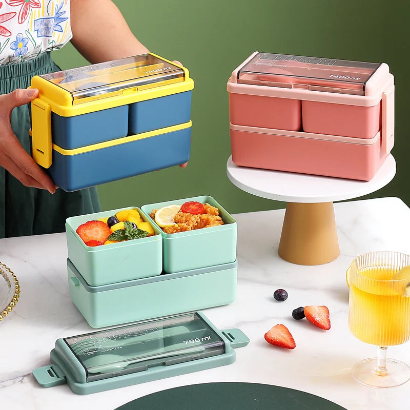 Unisex Lunchbox Met Ingebouwde Bestekset Multifunctioneel 1