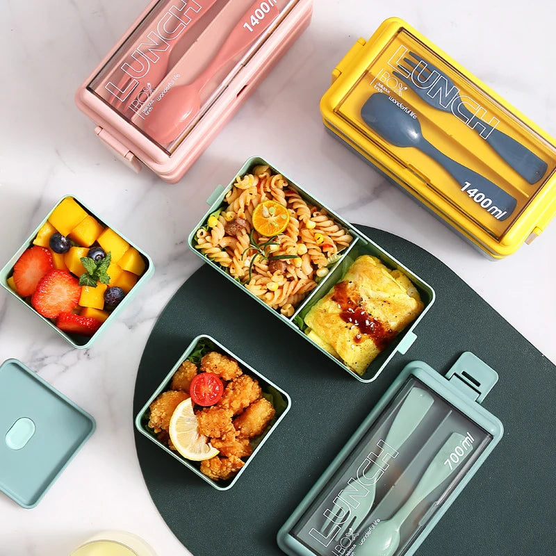 Unisex Lunchbox Met Ingebouwde Bestekset Multifunctioneel 2