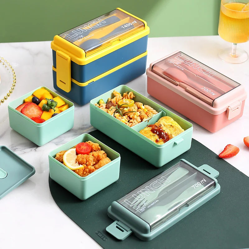 Unisex Lunchbox Met Ingebouwde Bestekset Multifunctioneel 3