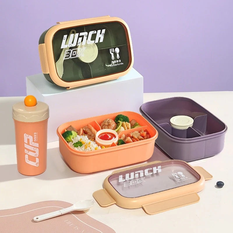 Unisex Lunchbox Met Lekvrij Ontwerp En Ingebouwd Bestek 1