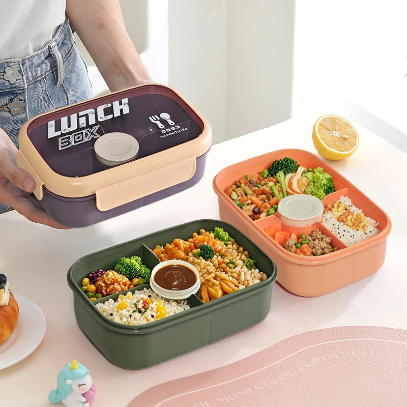 Unisex Lunchbox Met Lekvrij Ontwerp En Ingebouwd Bestek 2