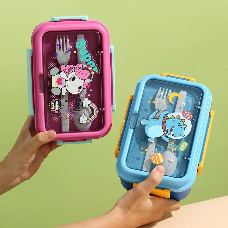 Unisex Lunchbox met Cartoonmotief en Verdeelde Vakindeling 2
