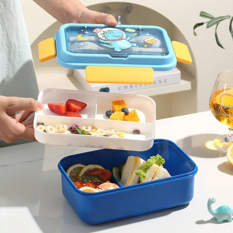 Unisex Lunchbox met Cartoonmotief en Verdeelde Vakindeling 3