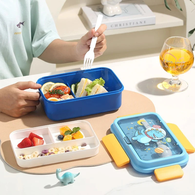 Unisex Lunchbox met Cartoonmotief en Verdeelde Vakindeling 4