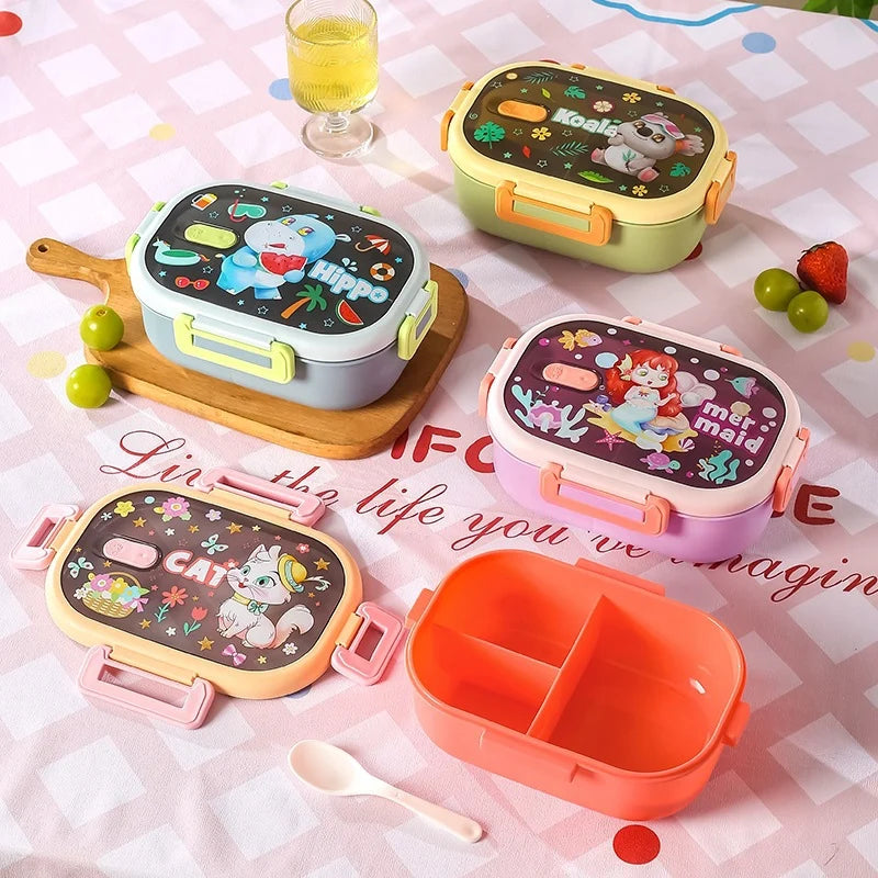 Unisex Lunchbox met Creatief Dierenthema en Meerdere Compartimenten 0