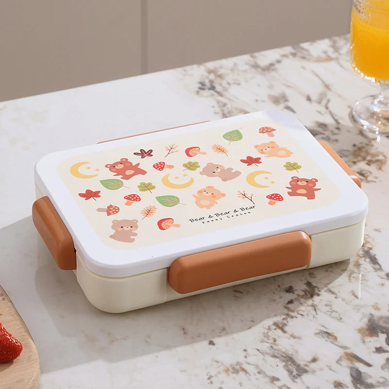 Unisex Lunchbox met Dierenprint en Veilige Sluiting 0