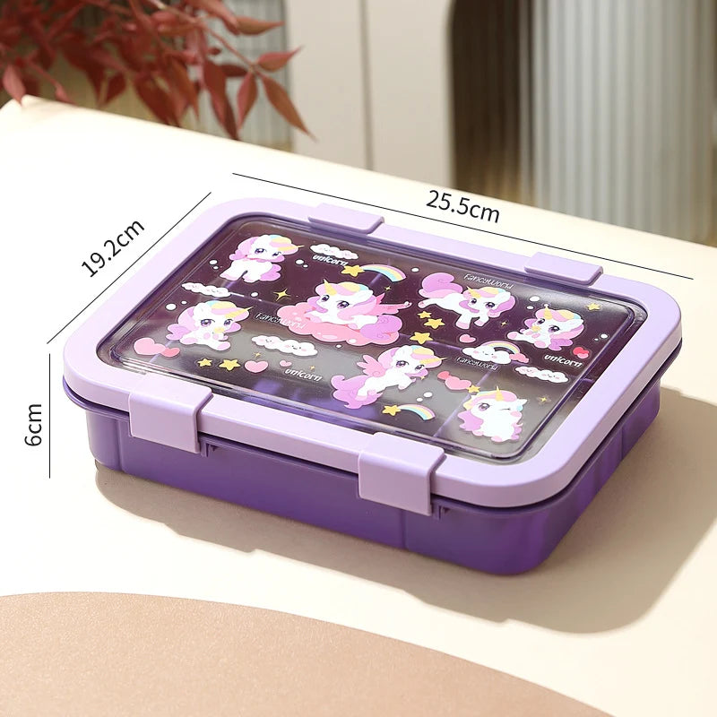 Unisex Lunchbox met Meerdere Compartimenten en Eenhoornmotief 0
