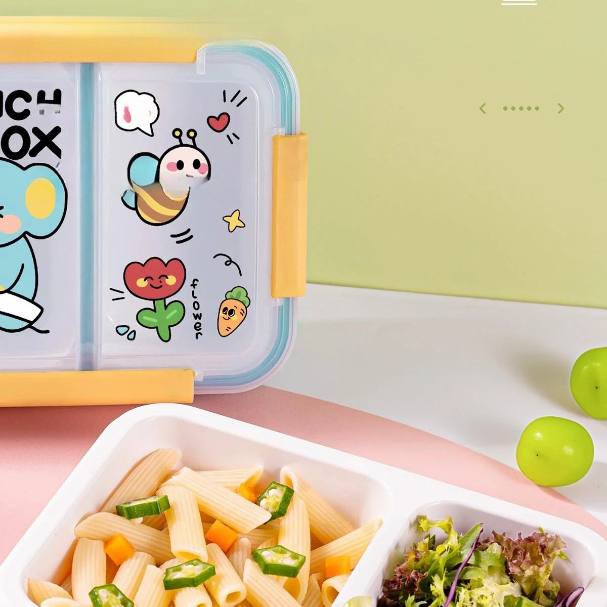 Unisex Lunchbox met Meerdere Compartimenten en Speels Thema 1