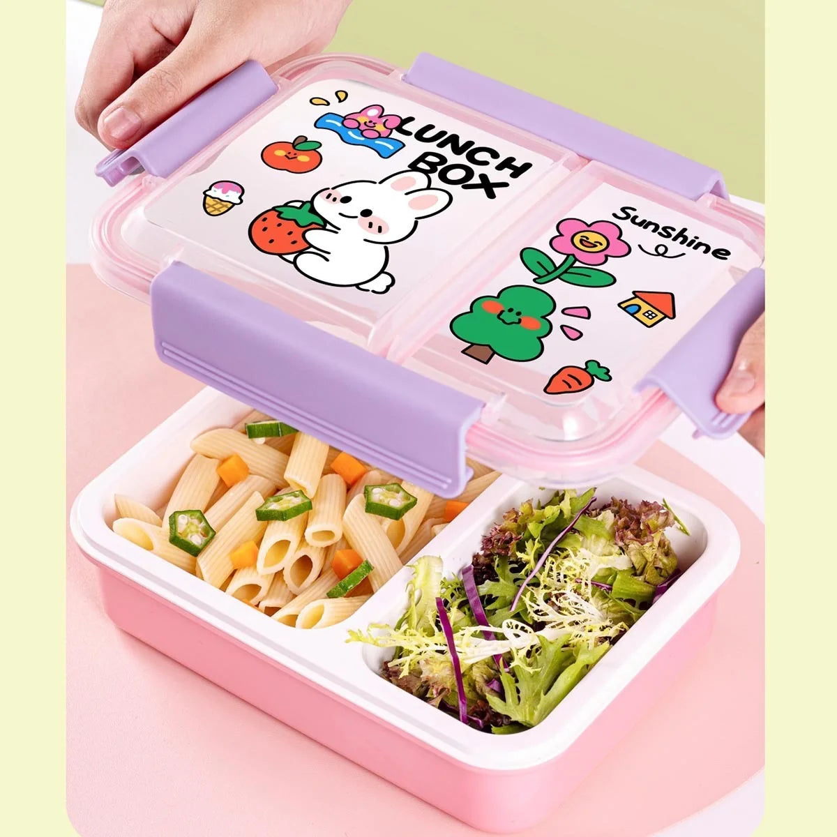 Unisex Lunchbox met Meerdere Compartimenten en Speels Thema 2