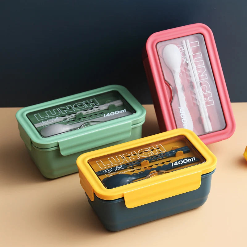 Unisex Lunchbox met Meerdere Compartimenten en Telefoonhouder 1