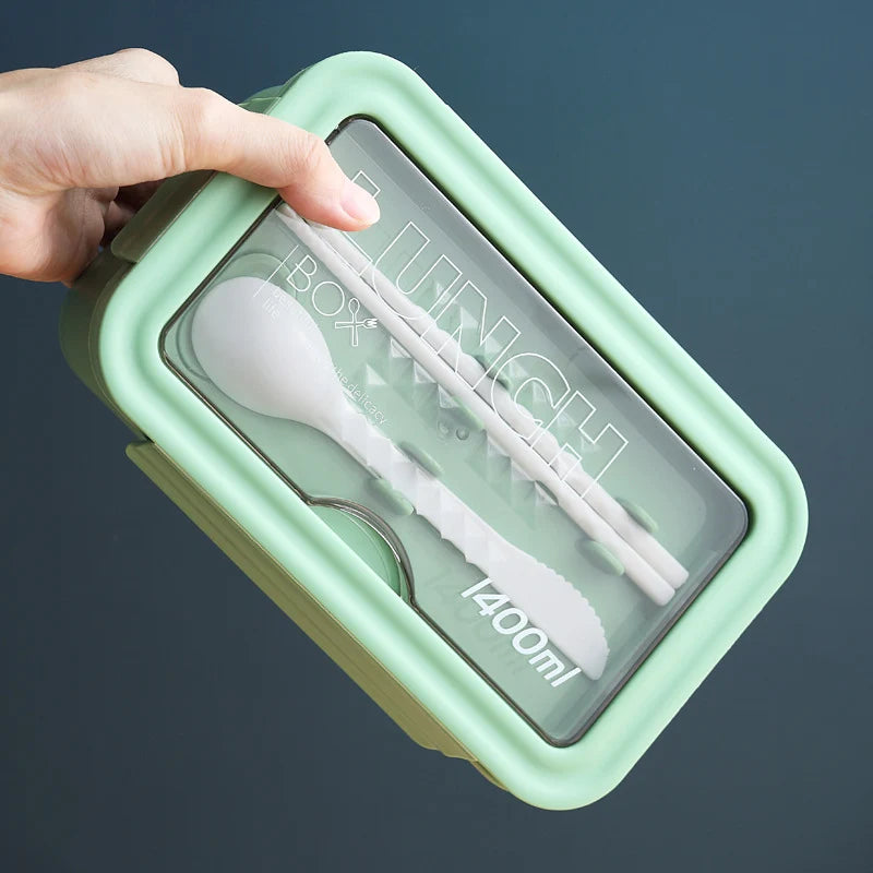 Unisex Lunchbox met Meerdere Compartimenten en Telefoonhouder 2
